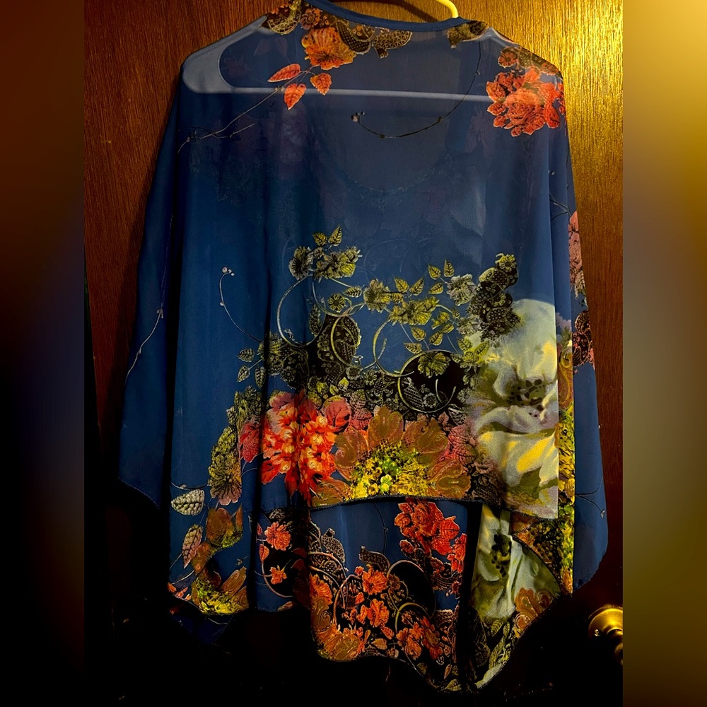 Sheer cover with butterfly sleeves